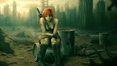fantasy art apocalyptic Women futuristic frontal view