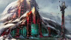 fantasy art artwork building snow tower guild wars 2 concept art