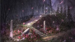 fantasy art artwork Plants Trees Mountains