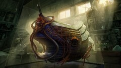 fantasy art artwork vehicle indoors