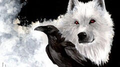 fantasy art Birds Animals wolf
