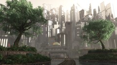 fantasy art cityscape futuristic city