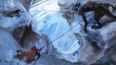 fantasy art creature ice Mountains