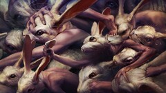 fantasy art creepy rabbits People artwork