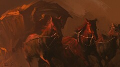 fantasy art Darek Zabrocki horse dark artwork