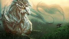 fantasy art dragon creature blue eyes