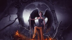 fantasy art dragon wings fantasy girl artwork