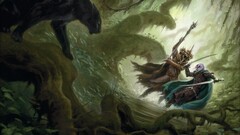 fantasy art Dungeons & Dragons Guenhwywar Drizzt Do'Urden