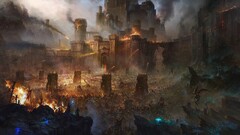 fantasy art fantasy city War battle
