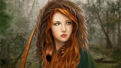fantasy art fantasy girl redhead portrait