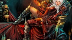 fantasy art fantasy girl skull artwork