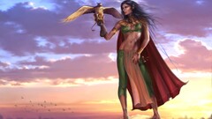 fantasy art fantasy girl sky clouds artwork