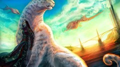 fantasy art fantasy girl sky creature sunlight artwork