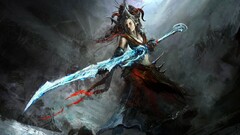 fantasy art fantasy girl weapon artwork