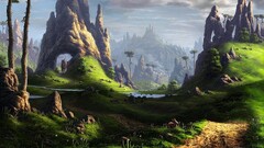 fantasy art landscape Mountains