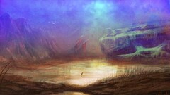 fantasy art landscape wreck