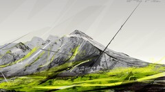 fantasy art Mountains Desktopography abstract nature digital art