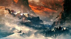 fantasy art Mountains landscape