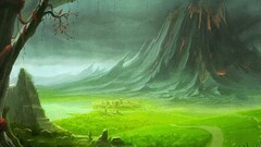 fantasy art Mountains landscape