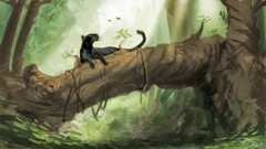 fantasy art panthers jungle nature artwork