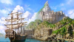 fantasy art sailing ship artwork