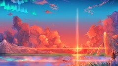 fantasy art sky Anime clouds