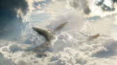 fantasy art sky whale clouds