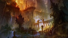 fantasy art statue artwork City War