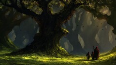 fantasy art Trees forest artwork cloaks