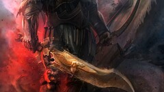 fantasy art warrior artwork bow sword