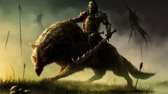 fantasy art warrior War sword orc creature