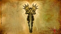 fantasy art wings sword diablo iii video games PC gaming