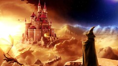 fantasy art wizard castle dragon artwork concept art