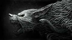 fantasy art wolf digital art creature roots monochrome werewolf