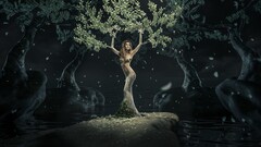 fantasy girl digital art fantasy art night nature Women Trees