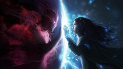 fantasy girl fantasy art artwork glowing eyes