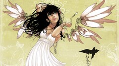 fantasy girl fantasy art Women dark hair long hair looking up