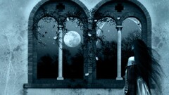 fantasy girl moon Women standing long hair