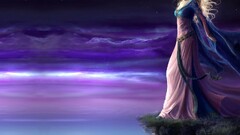 fantasy girl sky Women standing outdoors blonde dress