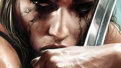 fantasy girl tears face artwork Women fantasy art