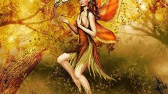 fantasy girl wings butterfly barefoot