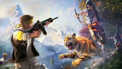 Far Cry 4 tiger video games weapon video game art