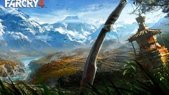 Far Cry 4 video games knife landscape himalayas