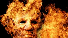 fire face digital art flame painter burning