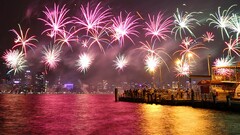 fireworks Australia colorful night