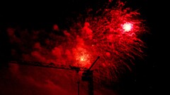 fireworks night dark cranes (machine) red