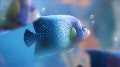 fish nature water Animals digital art blue