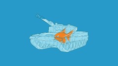 fish tank Minimalism blue background