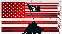 flag soldier artwork barcode skull Simple Background