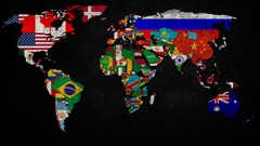 flag world map Map